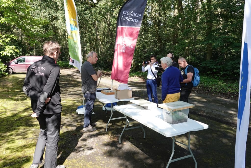 Luc Crevecoeur en gedeputeerde Bert Lambrechts op het Persmoment in het PNC Limburg 01/07/2024